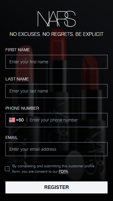 Event Microsite for NARS Cosmetics - Featured Image